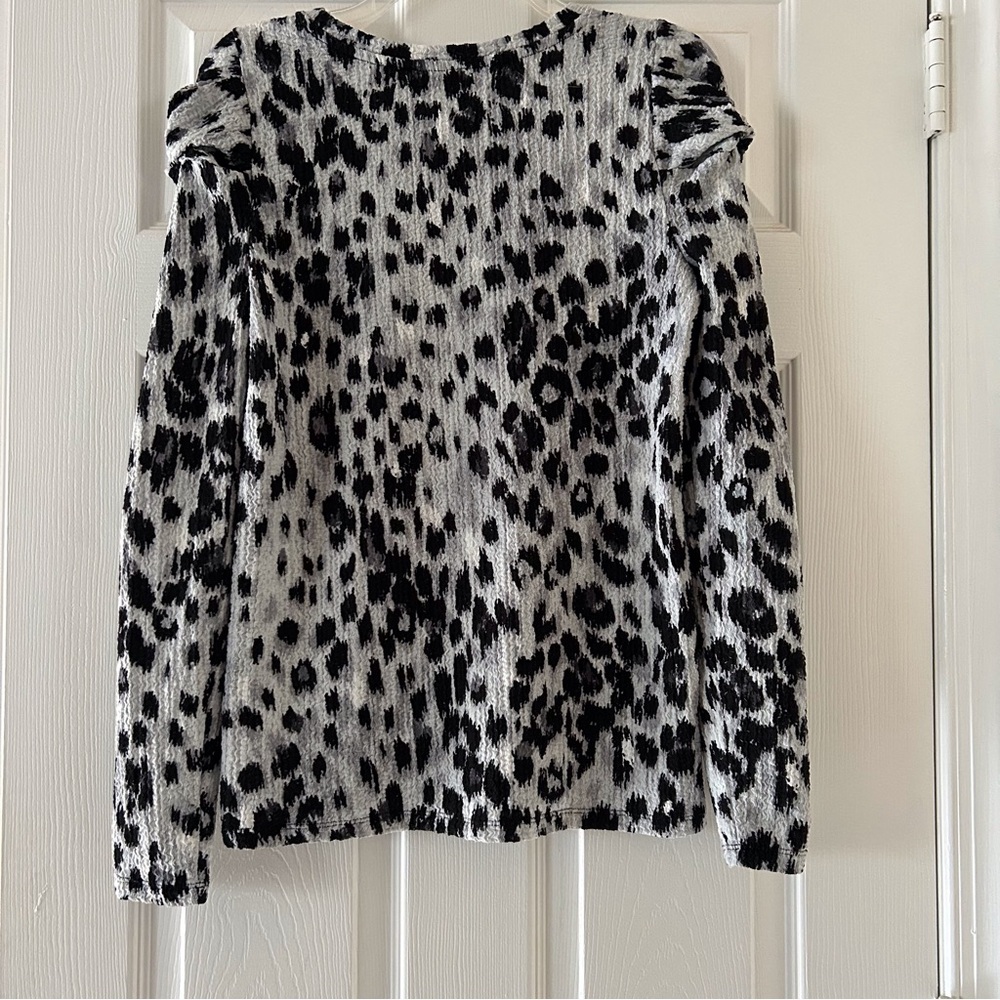 LOFT Animal Print Puff Sleeve Top - Picture 3 of 7